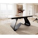 MURANO prémium kerámia étkezőasztal - 180-220cm - beige márvány