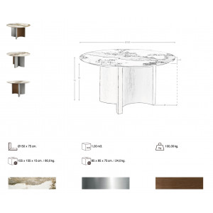 OLIANA prémium kerek étkezőasztal - 150cm