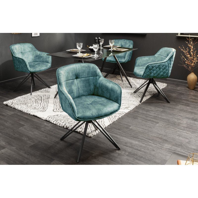 EUPHORIA design bársony szék - türkiz