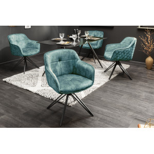 EUPHORIA design bársony szék - türkiz INVICTA