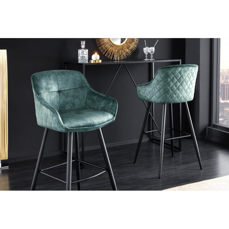EUPHORIA design bársony bárszék - türkiz