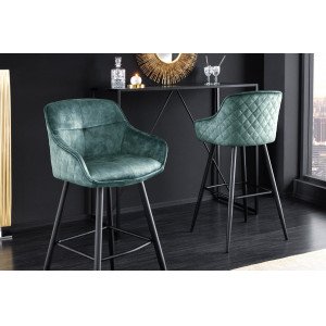 EUPHORIA design bársony bárszék - türkiz INVICTA