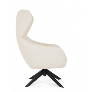 NOVARA design forgófotel - fehér boucle