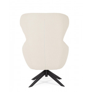 NOVARA design forgófotel - fehér boucle