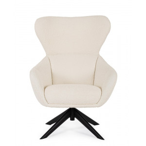 NOVARA design forgófotel - fehér boucle