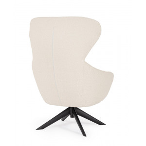 NOVARA design forgófotel - fehér boucle