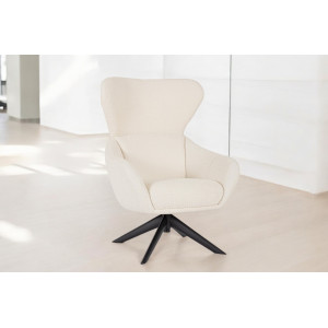 NOVARA design forgófotel - fehér boucle BIZZOTTO