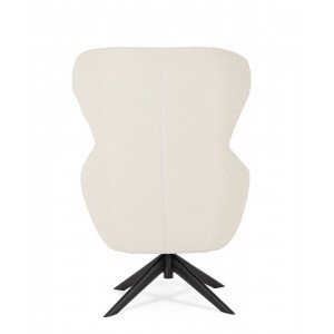 NOVARA design forgófotel - fehér boucle