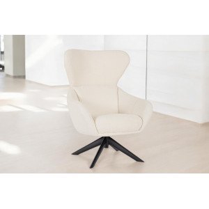 NOVARA design forgófotel - fehér boucle BIZZOTTO