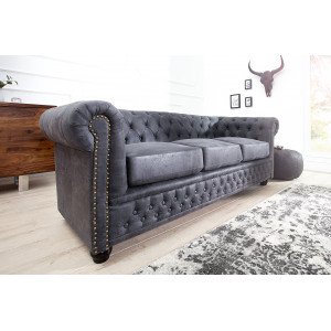 CHESTER II design 3 személyes kanapé - vintage szürke