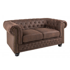 CHESTER II design 2 személyes kanapé - vintage barna