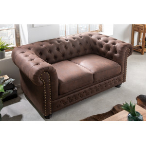 CHESTER II design 2 személyes kanapé - vintage barna INVICTA