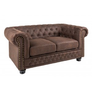 CHESTER II design 2 személyes kanapé - vintage barna