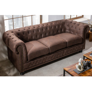 CHESTER II design 3 személyes kanapé - vintage barna