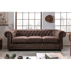 CHESTER II design 3 személyes kanapé - vintage barna INVICTA