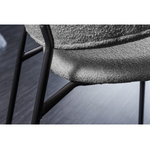 TRACY modern bouclé szék - szürke/fekete
