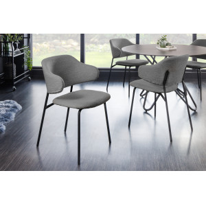 TRACY modern bouclé szék - szürke/fekete INVICTA