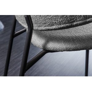 TRACY modern bouclé szék - szürke/fekete