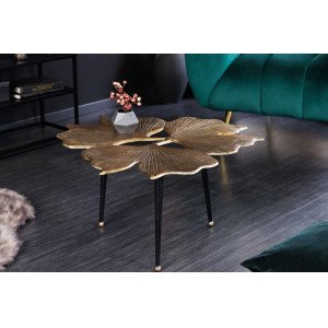 GINKGO design fém dohányzóasztal - 75cm - arany Fém