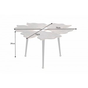 GINKGO design fém dohányzóasztal - 75cm - arany