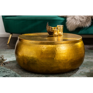 DELHI STORAGE fém dohányzóasztal - arany