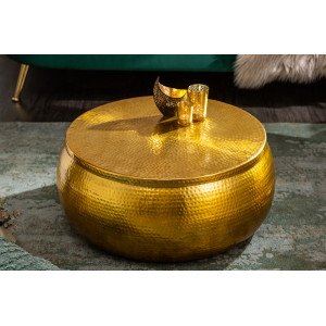 DELHI STORAGE fém dohányzóasztal - arany Fém