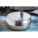 DELHI STORAGE fém dohányzóasztal - ezüst