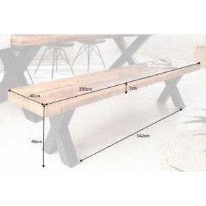 IRON CRAFT X tömör mangófa ülőpad - 160/200cm
