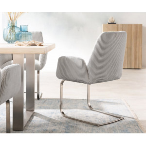 DENNING prémium kordbársony étkezőszék - beige/szürke