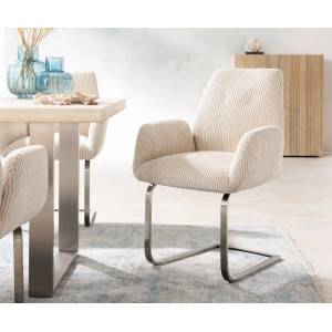 DENNING prémium kordbársony étkezőszék - beige/szürke