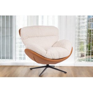 LEAR design fotel - beige/barna BIZZOTTO