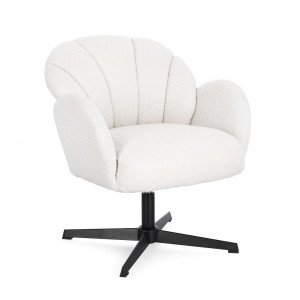 HELENE design bouclé fotel - fehér BIZZOTTO