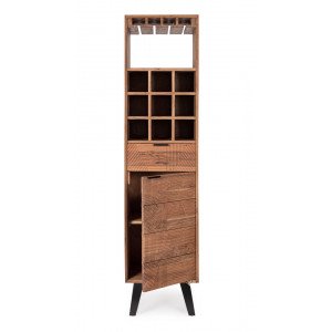 LUCCA design akácfa bárszekrény