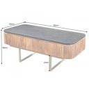 VILAS MARBLE exkluzív mangófa dohányzóasztal - 110cm