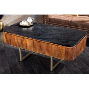 VILAS MARBLE exkluzív mangófa dohányzóasztal - 110cm Fa