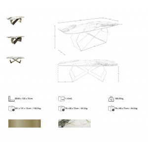 TALAVERA prémium kerámia étkezőasztal - 240cm