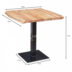 MARSHALL tömör akác étkezőasztal - 80cm