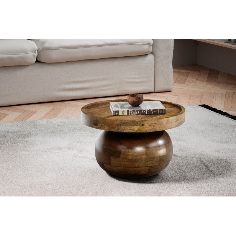 GLOBO design mangófa dohányzóasztal