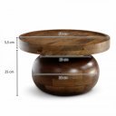 GLOBO design mangófa dohányzóasztal