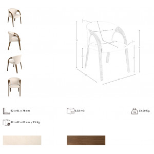 SODETO prémium étkezőszék - beige szövet