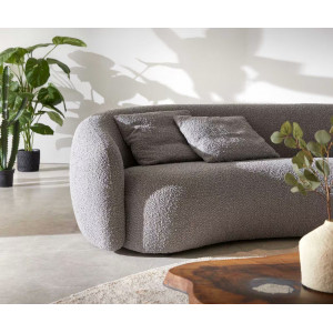 LARNA modern kanapé - beige/szürke bouclé - 260cm