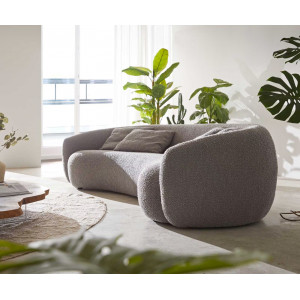 LARNA modern kanapé - beige/szürke bouclé - 260cm