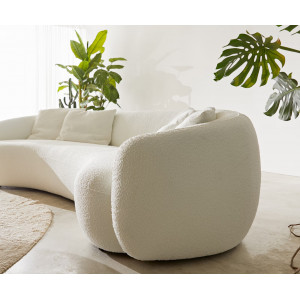 LARNA modern kanapé - beige/szürke bouclé - 260cm