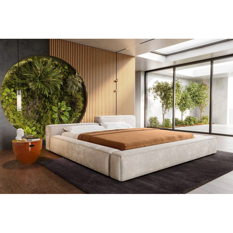 CORVUS prémium  ágykeret -180cm - beige kordbársony