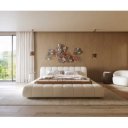 ROWLING prémium  ágykeret -180cm - beige/szürke bouclé