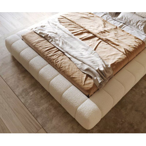 ROWLING prémium  ágykeret -180cm - beige/szürke bouclé