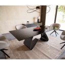 AMBROSIA prémium üveg bővíthető étkezőasztal - 180-220cm