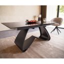 AMBROSIA prémium üveg bővíthető étkezőasztal - 180-220cm