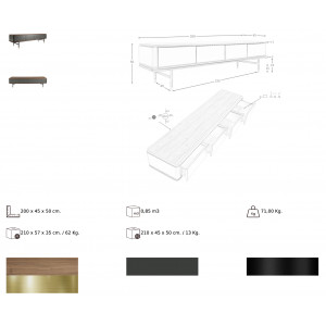 IGLESIAS prémium TV-szekrény - 200cm