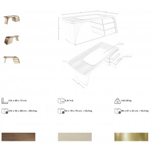 PALOMA exkluzív dió íróasztal - 215cm